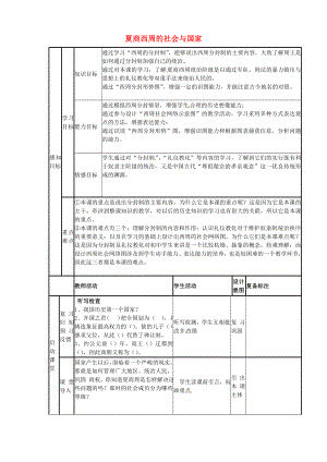 山東省鄒平縣青陽(yáng)中學(xué)七年級(jí)歷史上冊(cè) 第6課 夏商西周的學(xué)案（無(wú)答案） 北師大版