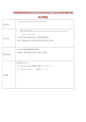 六年級(jí)英語下冊(cè) Module 7 Unit 2《She couldn’t see or hear》教案 （新版）外研版