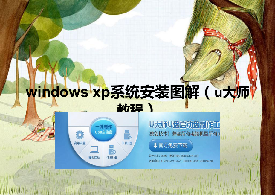 windowsxp系统安装图解（u大师教程课件_第1页