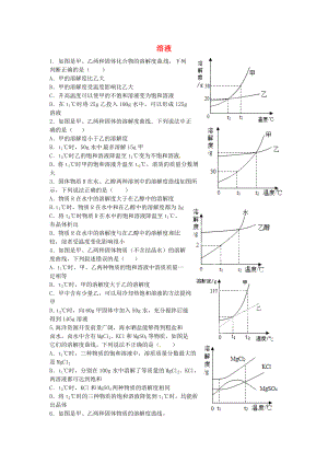 山東省濟寧市任城區(qū)九年級化學全冊 第一單元 溶液 溶解度曲線（2）同步測試（無答案） 魯教版五四制（通用）