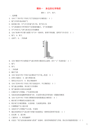 （河北專版）2018屆中考化學(xué)復(fù)習(xí) 第一編 教材知識(shí)梳理篇 模塊一 身邊的化學(xué)物質(zhì) 課時(shí)1 空氣 氧氣練習(xí)