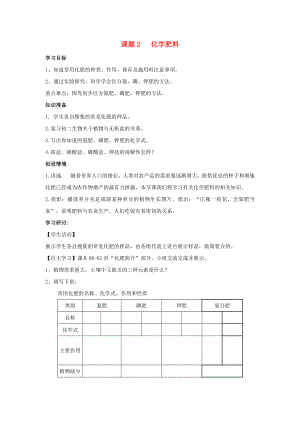 2020年春九年級(jí)化學(xué)下冊(cè) 第11單元 鹽 化肥 課題2 化學(xué)肥料學(xué)案（無(wú)答案）（新版）新人教版