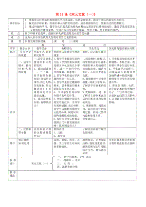 吉林省通化市外國語中學七年級歷史下冊 第13課 燦爛的宋元文化（一）導學案（無答案） 新人教版