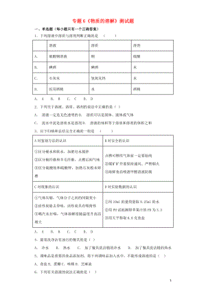 九年級化學上冊 專題6《物質(zhì)的溶解》測試題3（含解析）（新版）仁愛版