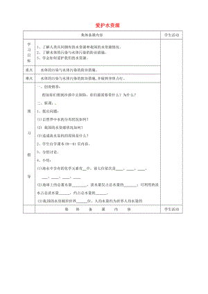 山東省利津縣第一實(shí)驗(yàn)學(xué)校九年級(jí)化學(xué)上冊(cè) 第四單元 課題1 愛護(hù)水資源導(dǎo)學(xué)案（無答案）（新版）新人教版