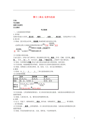 中考化學(xué)一輪復(fù)習(xí) 第十二單元 化學(xué)與生活試題