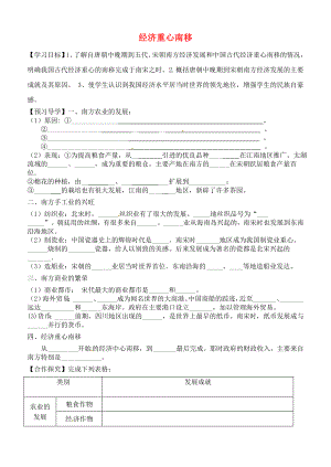 天津市太平村中學七年級歷史下冊 第10課 經濟重心南移學案（無答案） 新人教版