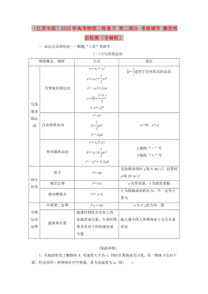 （江蘇專版）2022年高考物理二輪復(fù)習(xí) 第二部分 考前調(diào)節(jié) 激發(fā)狀態(tài)檢測(cè)（含解析）