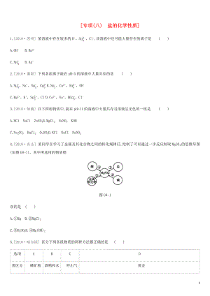 河北省2019年中考化學復習 第一篇 基礎過關篇 專項（八）鹽的化學性質(zhì)練習
