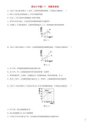 湖南省2018年中考化學(xué)復(fù)習(xí) 滾動小專題（一）溶解度曲線練習(xí)