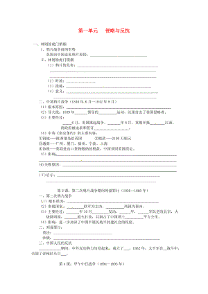 廣東省東莞市樟木頭中學(xué)八年級(jí)歷史上冊(cè) 第一單元《侵略與反抗》單元綜合測(cè)試題（無(wú)答案） 新人教版