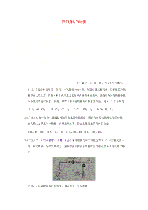 2020年中考化學(xué)真題分類匯編 2 我們身邊的物質(zhì) 綜合 4氣體流程圖試題 氣體成分的鑒別（無(wú)答案）