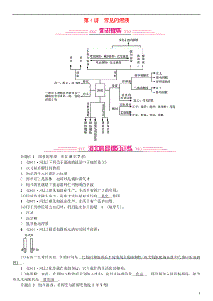 （河北專版）2019年中考化學復習 主題一 身邊的化學物質(zhì) 第4講 常見的溶液練習