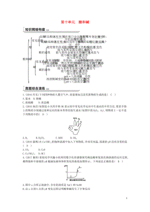 2018屆九年級化學(xué)下冊 第十單元 酸和堿練習(xí) （新版）新人教版