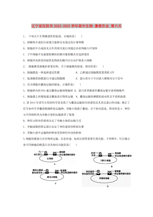 遼寧省沈陽市2022-2023學年高中生物 暑假作業(yè) 第六天