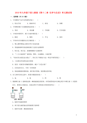 2019年九年級化學(xué)下冊《第十二單元 化學(xué)與生活》測試卷2（含解析）（新版）新人教版