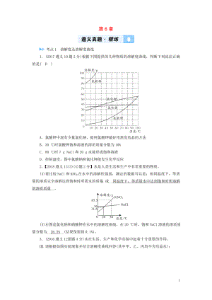 （遵義專用）2019中考化學高分一輪復習 第1部分 教材系統復習 第6章 溶解現象真題精練