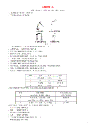 （連云港專版）2018年中考化學(xué)復(fù)習(xí)方案 主題訓(xùn)練（五）練習(xí)