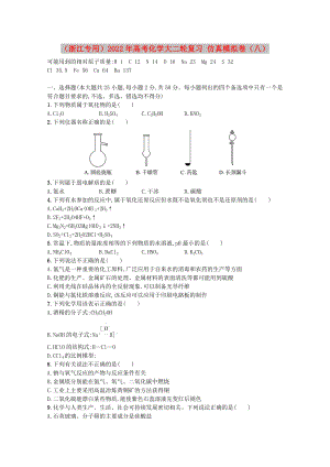 （浙江專用）2022年高考化學(xué)大二輪復(fù)習(xí) 仿真模擬卷（八）