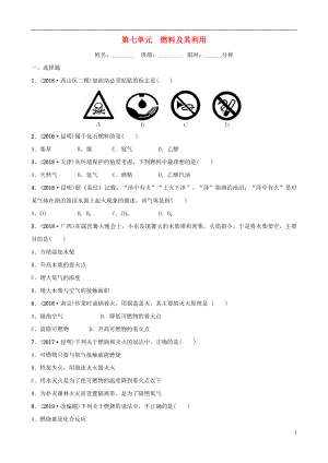 云南省2018年中考化學總復習 第七單元 燃料及其利用訓練