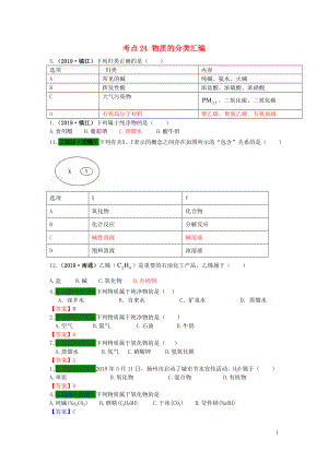 江蘇省13地市（2017-2019年）中考化學(xué)試題分類匯編 考點24 物質(zhì)的分類匯編（含解析）