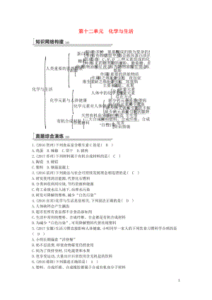 2018屆九年級(jí)化學(xué)下冊(cè) 第十二單元 化學(xué)與生活練習(xí) （新版）新人教版