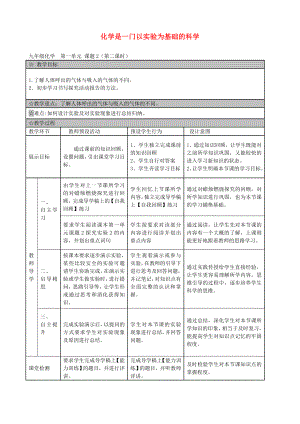 廣東省佛山市順德區(qū)江義初級(jí)中學(xué)九年級(jí)化學(xué)上冊(cè) 第一單元 課題2 化學(xué)是一門以實(shí)驗(yàn)為基礎(chǔ)的科學(xué)教案2 新人教版