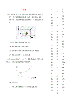 2020年中考化學(xué)真題分類(lèi)匯編 1 物質(zhì)的構(gòu)成和變化 考點(diǎn)4 溶液 5溶解度 3溶解度曲線圖 2復(fù)雜選擇題（無(wú)答案）