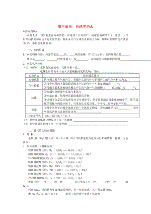 湖北省襄陽市第四十七中學2020屆中考化學單元復習 九年級上冊 第三單元 自然界的水（無答案） 人教新課標版