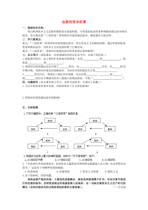 河南師大附中九年級歷史上冊 第15課 血腥的資本積累學(xué)案（無答案） 新人教版