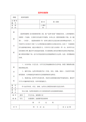 六年級(jí)美術(shù)上冊(cè) 我種的植物教案設(shè)計(jì) 蘇少版