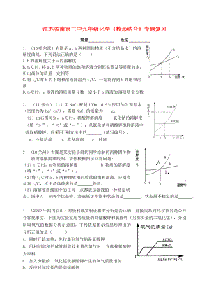 江蘇省南京三中九年級(jí)化學(xué)《數(shù)形結(jié)合》專題復(fù)習(xí)（無答案）（通用）