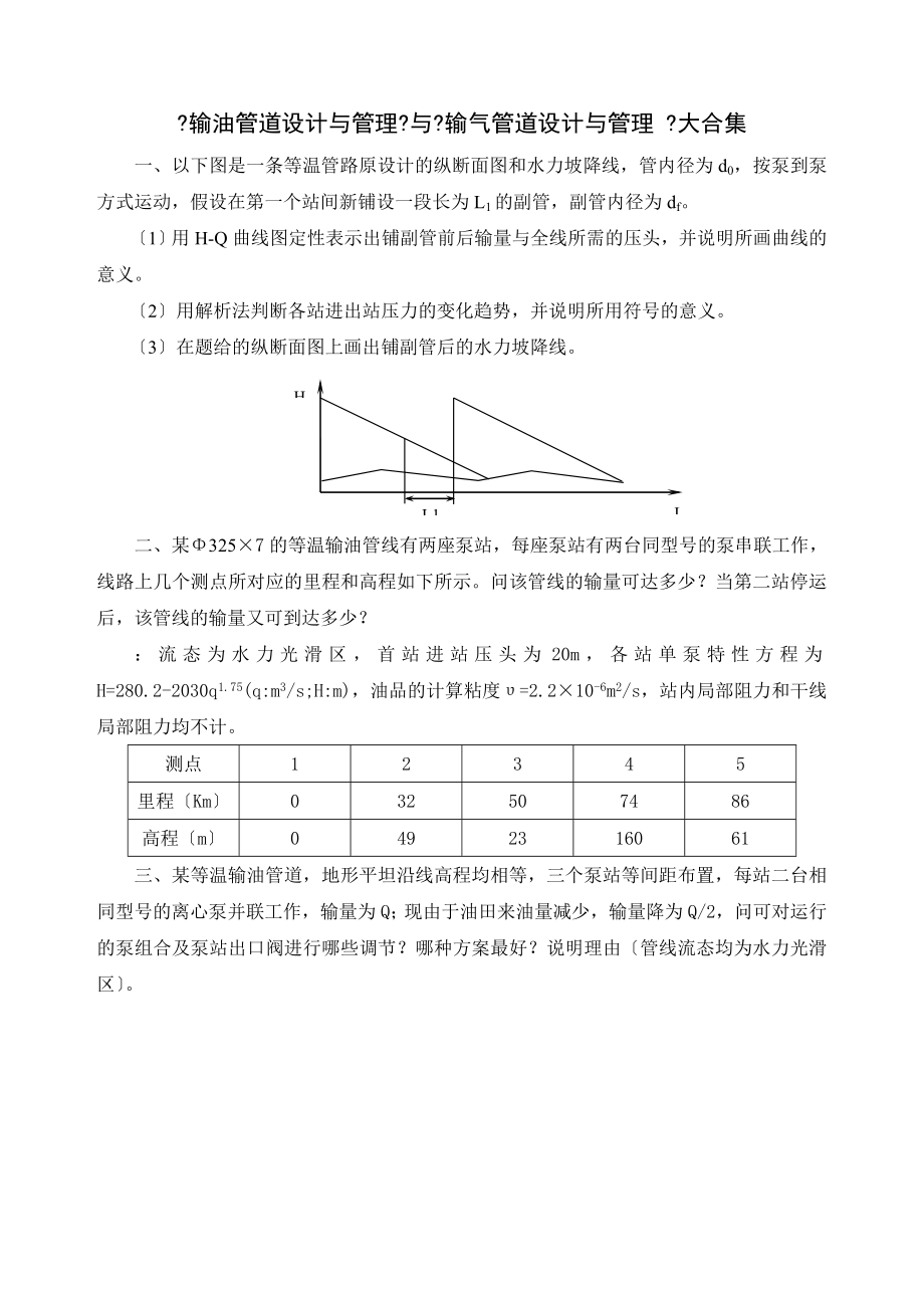 《輸油管道設(shè)計與管理》與《 輸氣管道設(shè)計與管理》復(fù)習(xí)_第1頁