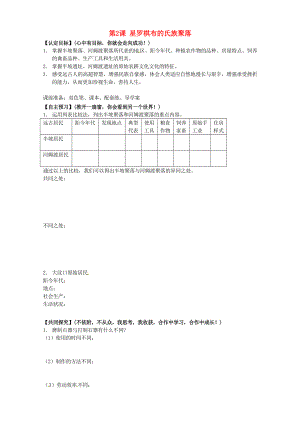 甘肅省玉門市花海中學(xué)七年級(jí)歷史上冊(cè) 第2課 星羅棋布的氏族聚落導(dǎo)學(xué)案（無答案） 北師大版