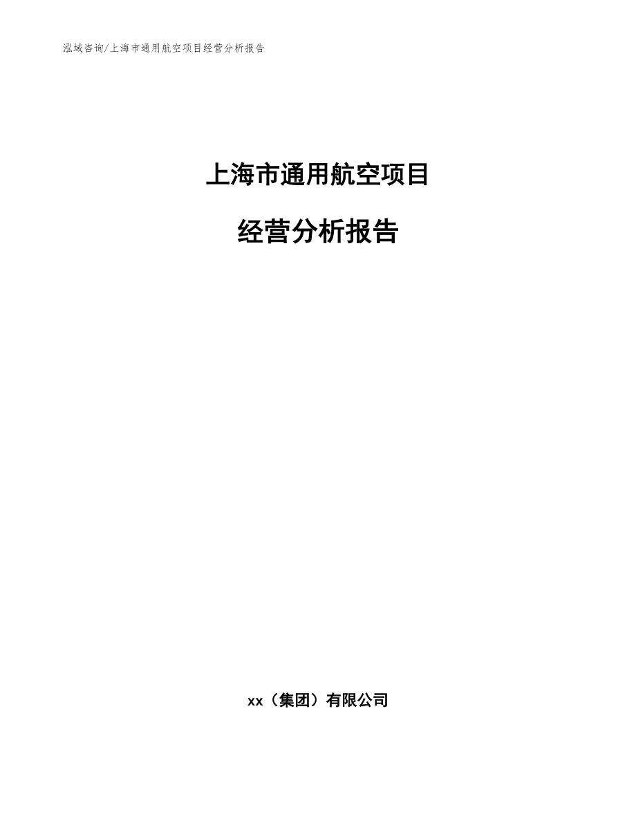 上海市通用航空项目经营分析报告_模板范本_第1页