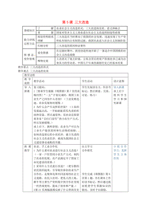 福建省長汀縣第五中學(xué)八年級歷史下冊 第5課 三大改造教案 新人教版