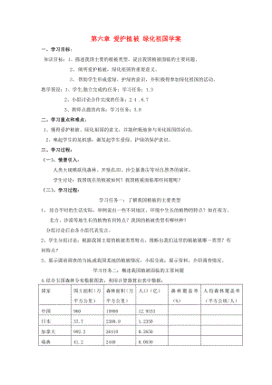 2020年秋七年級(jí)生物上冊(cè)《第三單元 第六章 愛護(hù)植被,綠化祖國》學(xué)案2（無答案） 人教新課標(biāo)版