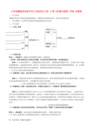 江蘇省灌南縣實(shí)驗(yàn)中學(xué)九年級(jí)歷史下冊(cè) 19課《機(jī)遇與挑戰(zhàn)》學(xué)案（無(wú)答案） 蘇教版