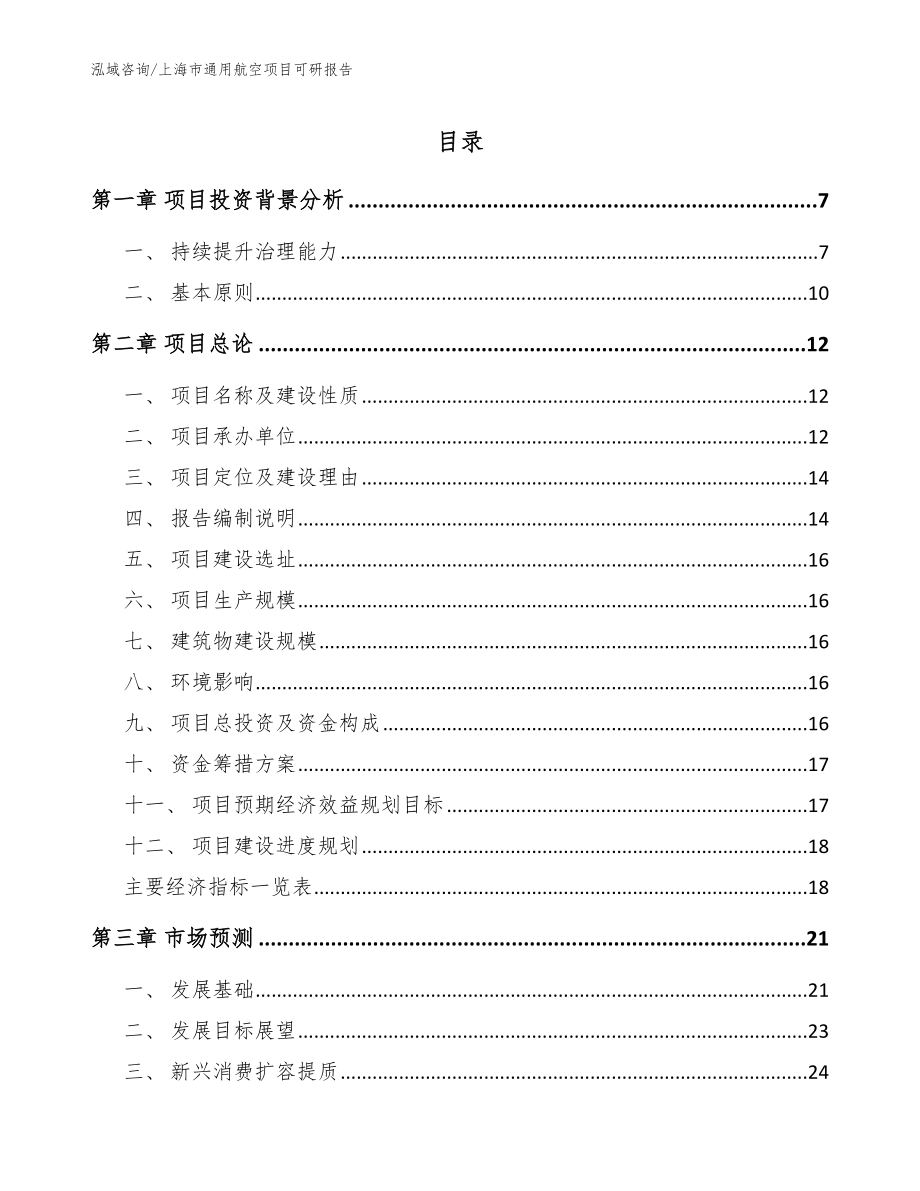 上海市通用航空项目可研报告范文参考_第1页