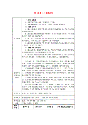 江蘇省徐州市中小學(xué)教學(xué)研究室七年級歷史上冊 第18課 三國鼎立教案 新人教版