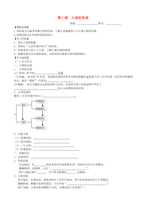 河南省鄭州市第三十一中九年級(jí)歷史上冊(cè)《世界歷史 第1課 人類的形成》學(xué)案（無答案） 人教新課標(biāo)版