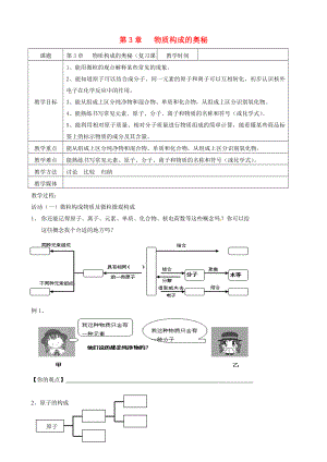 江蘇省高郵市車邏鎮(zhèn)初級中學(xué)2020屆九年級化學(xué)全冊 第3章《物質(zhì)構(gòu)成的奧秘》復(fù)習(xí)教案 （新版）滬教版