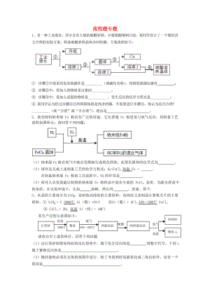 江蘇省宜興市伏東中學(xué)2020學(xué)年九年級化學(xué)上學(xué)期期末專題復(fù)習(xí)《工業(yè)流程題》（無答案） 新人教版