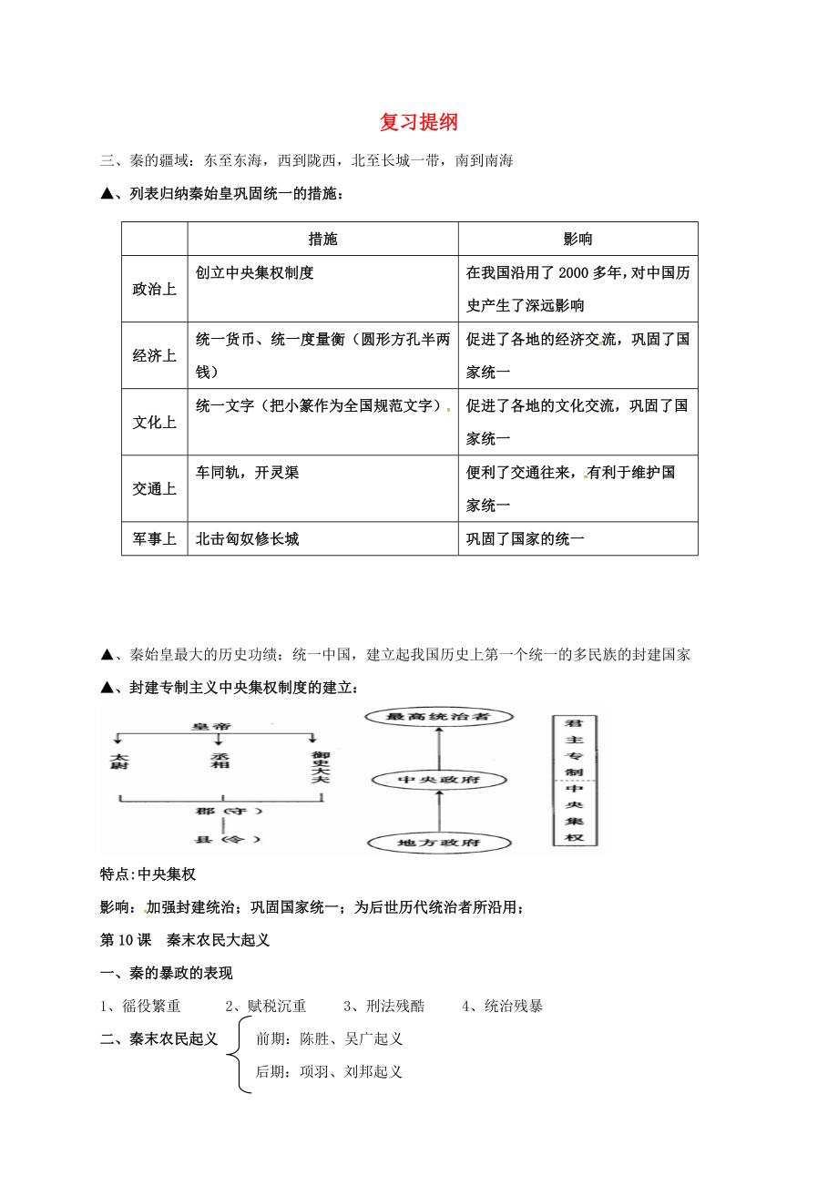 湖北省十堰市茅箭區(qū)七年級(jí)歷史上冊(cè) 總復(fù)習(xí)提綱4 新人教版（通用）_第1頁(yè)