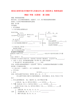 黑龍江省青岡縣興華鎮(zhèn)中學(xué)九年級(jí)化學(xué)上冊(cè)《第四單元 物質(zhì)構(gòu)成的奧秘》學(xué)案（無(wú)答案） 新人教版