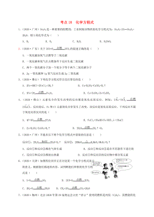 （廣東專版）2020年中考化學(xué)專題練習(xí) 考點(diǎn)18 化學(xué)方程式（無答案）