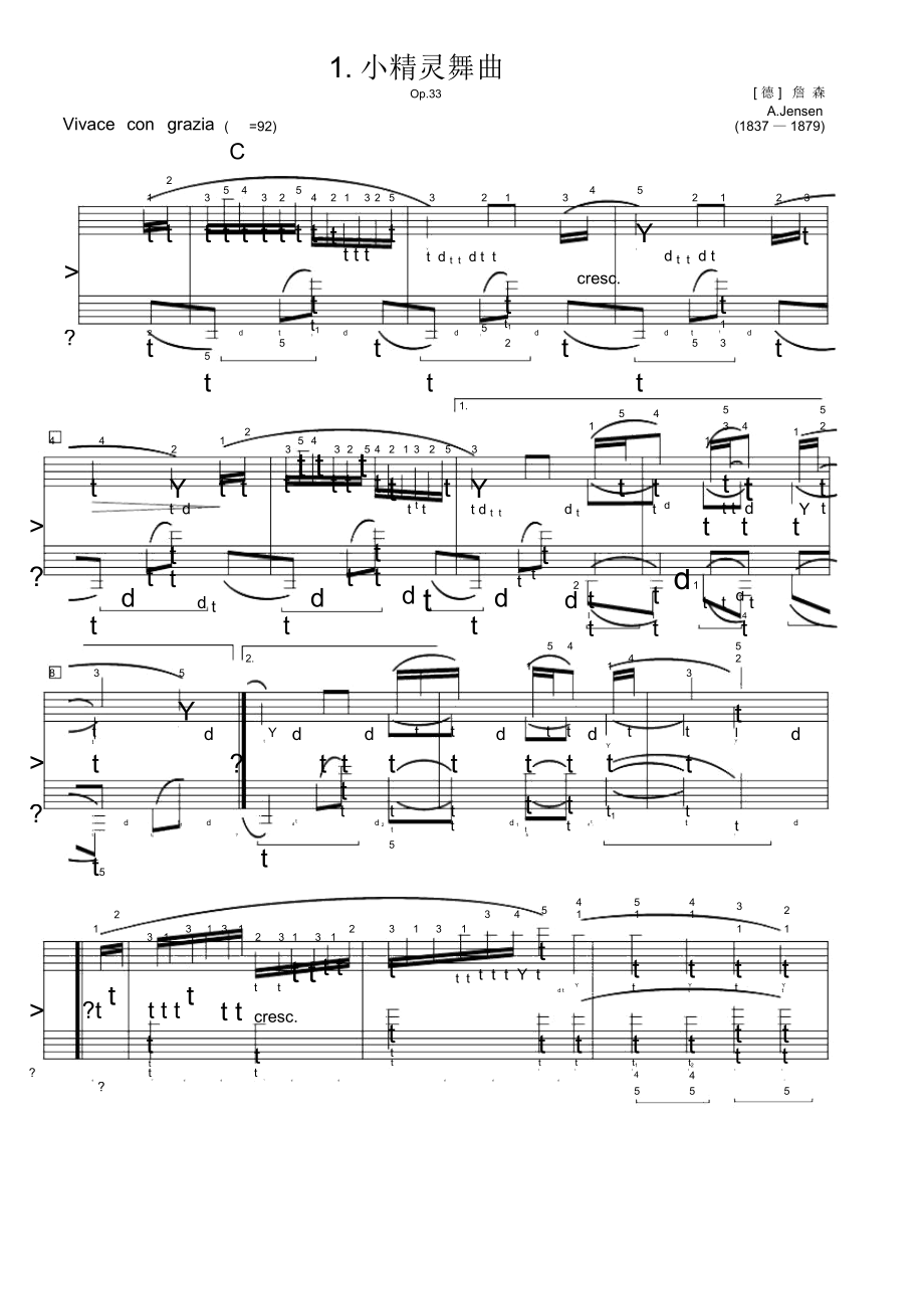 小精灵舞曲.Op.33詹森原版五线谱钢琴谱正谱乐谱_第1页