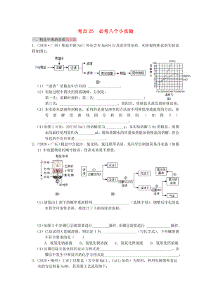 （廣東專版）2020年中考化學(xué)專題練習(xí) 考點(diǎn)25 必考八個(gè)小實(shí)驗(yàn)（無(wú)答案）