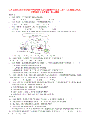 江蘇省泗陽縣實驗初級中學九年級化學上冊 第六單元 第二節(jié)《化石燃燒的利用》課堂練習（無答案） 新人教版（通用）