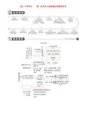 （全國(guó)通用）2020中考?xì)v史總復(fù)習(xí) 第五部分 世界近代史 第二十四單元 第一次世界大戰(zhàn)和戰(zhàn)后初期的世界（講解部分）素材 新人教版